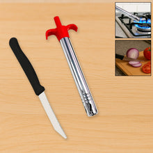 Stainless Steel Electronic Gas Lighter and Knife (2 in 1)